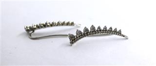 Gold-Diamond Earrings 62 Diamonds .500 Carat T.W. 10K White Gold 2.47g